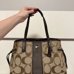 Coach Signature Stripe Tote Bag / Purse (F21949)