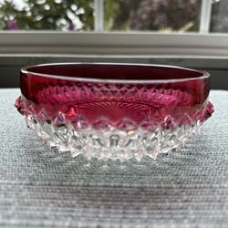 Vintage King's Crown Ruby Flash Diamond Pattern Bowl