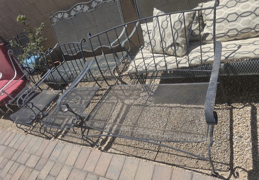 $120 Iron ROCKING Chairs And Bench 