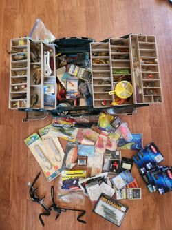 Fishing box/  gear lures hook weights ect....