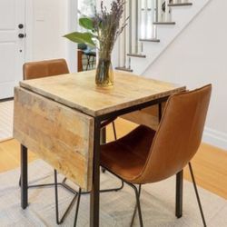 West Elm Modern Box Frame Drop Leaf Extendable Dining Table