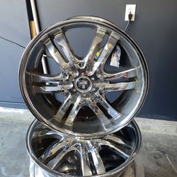 22” Chrome DUB Rims – Universal 10-Hole Bolt Pattern – Fits Many Cars 🔥