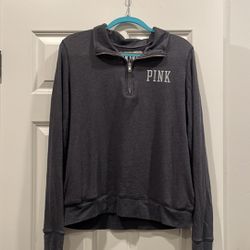 PINK Victoria’s Secret Logo Quarter Zip Sweatshirt