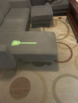 Grey Couch With Small Ottoman, Sectional
