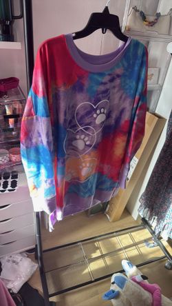 LuLaRoe Tie Dye Sweatshirt Vibrant Tie Dye Hoodie Paw Print