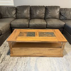 Oak Wood Coffee Table and Lamp Table