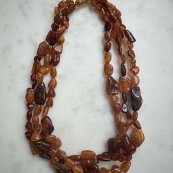 Genuine Baltic Amber Triple Strand Necklace New