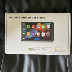 Portable Wireless CarPlay Car Stereo 7” HD Touchscreen Apple CarPlay Android Backup Camera Mirror Bluetooth GPS Siri Aux 