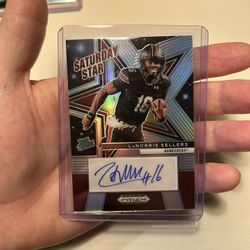 2025 Panini Prizm Draft Picks LaNorris Sellers Saturday Star Silver Auto