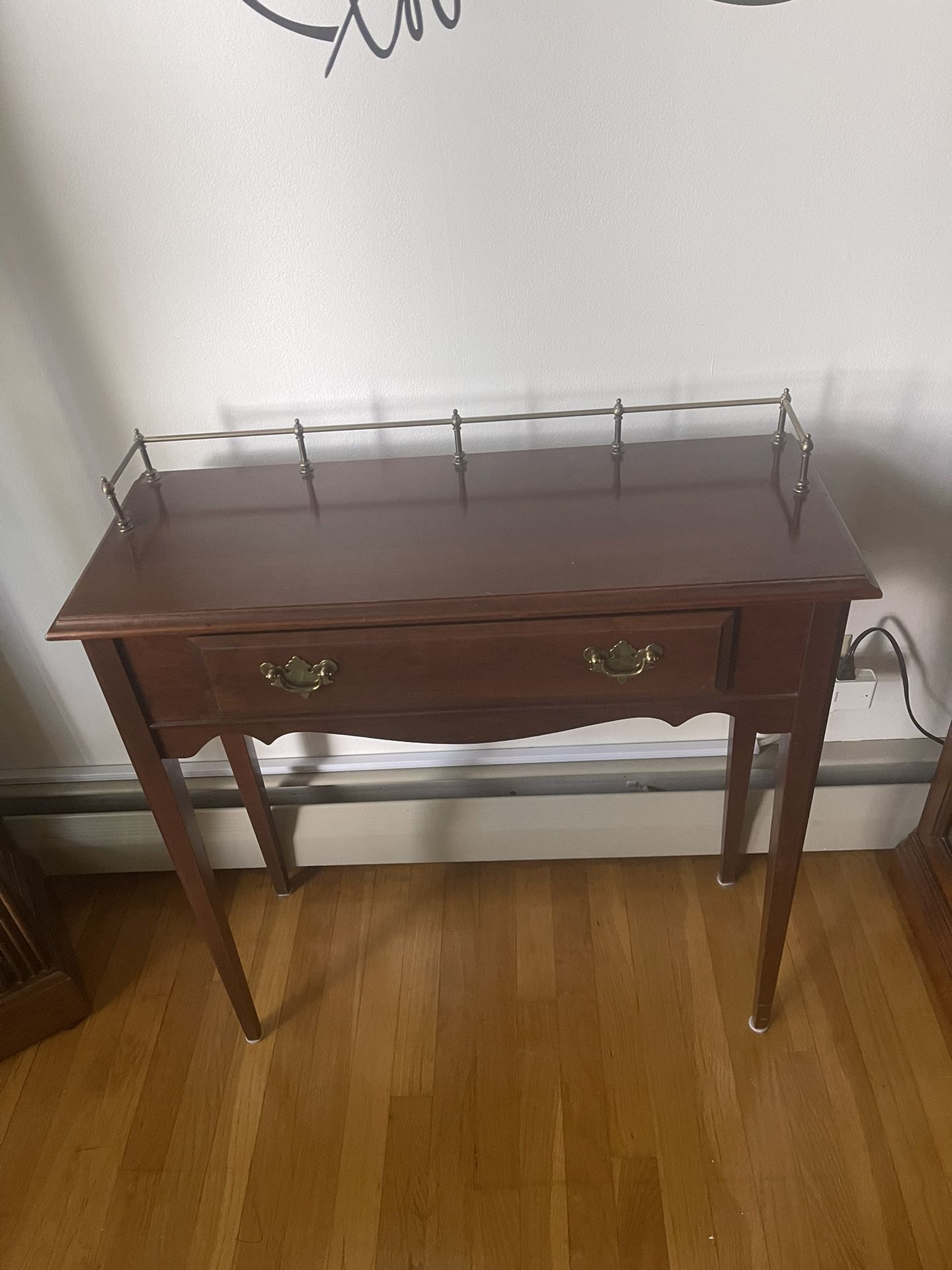 “Hitchcock” Vintage Narrow Console Table w/ drawer