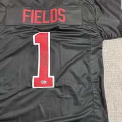Justin Fields Signed Autograph Custom Jersey- Beckett Coa- Ohio State Buckeyes