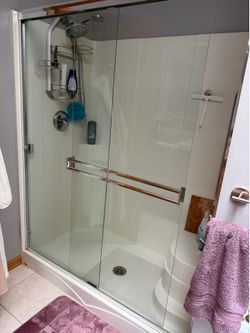 70 tall x 57 wide Chrome Shower Doors