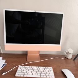 Apple - iMac 24-inch M4 chip - 10 Core CPU - 10 Core GPU - 16GB Memory - 256GB SSD - Orange