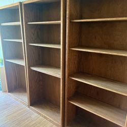 Moving - 3 Tall Solid Wood Shelving Units $25 ea Or $60 for All