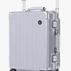  Luggage 20 inch, Wide Handle Pull Rod Airline Approved Aluminum Framed