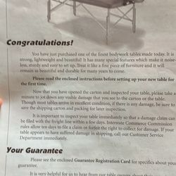 Massage table