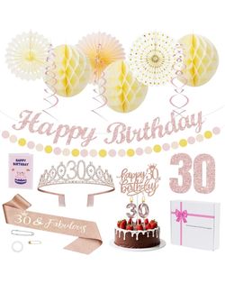 30th Birthday Party Decoration Kit Rose Gold
