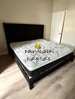 KING BED FRAME WITH MATTRESS