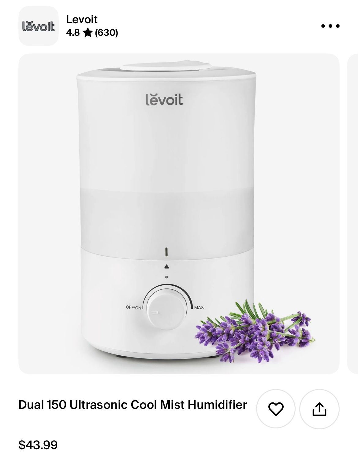 Levoit Cool Mist Humidifier