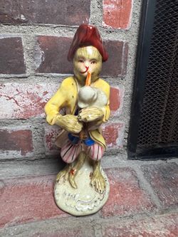 Vintage Ceramic Monkey Figurine with Flute