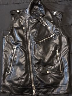 Motorcycle leather vest xl