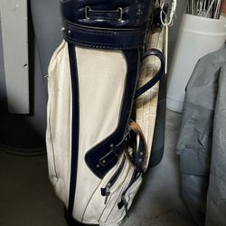 Used golf bag, leather, carry bag, ready for play,