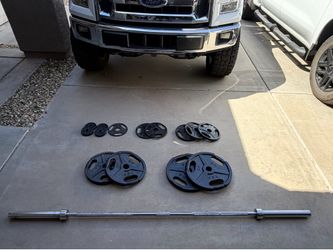 Olympic Bar with 207.5 in weights