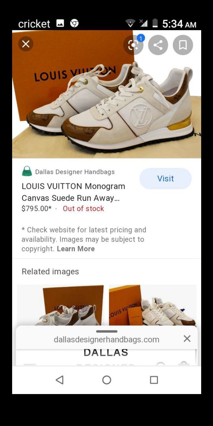 Ladies Size 7 Louis Vuitton Tennis Shoes