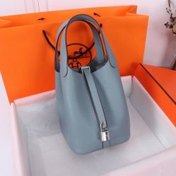 Linen blue bag