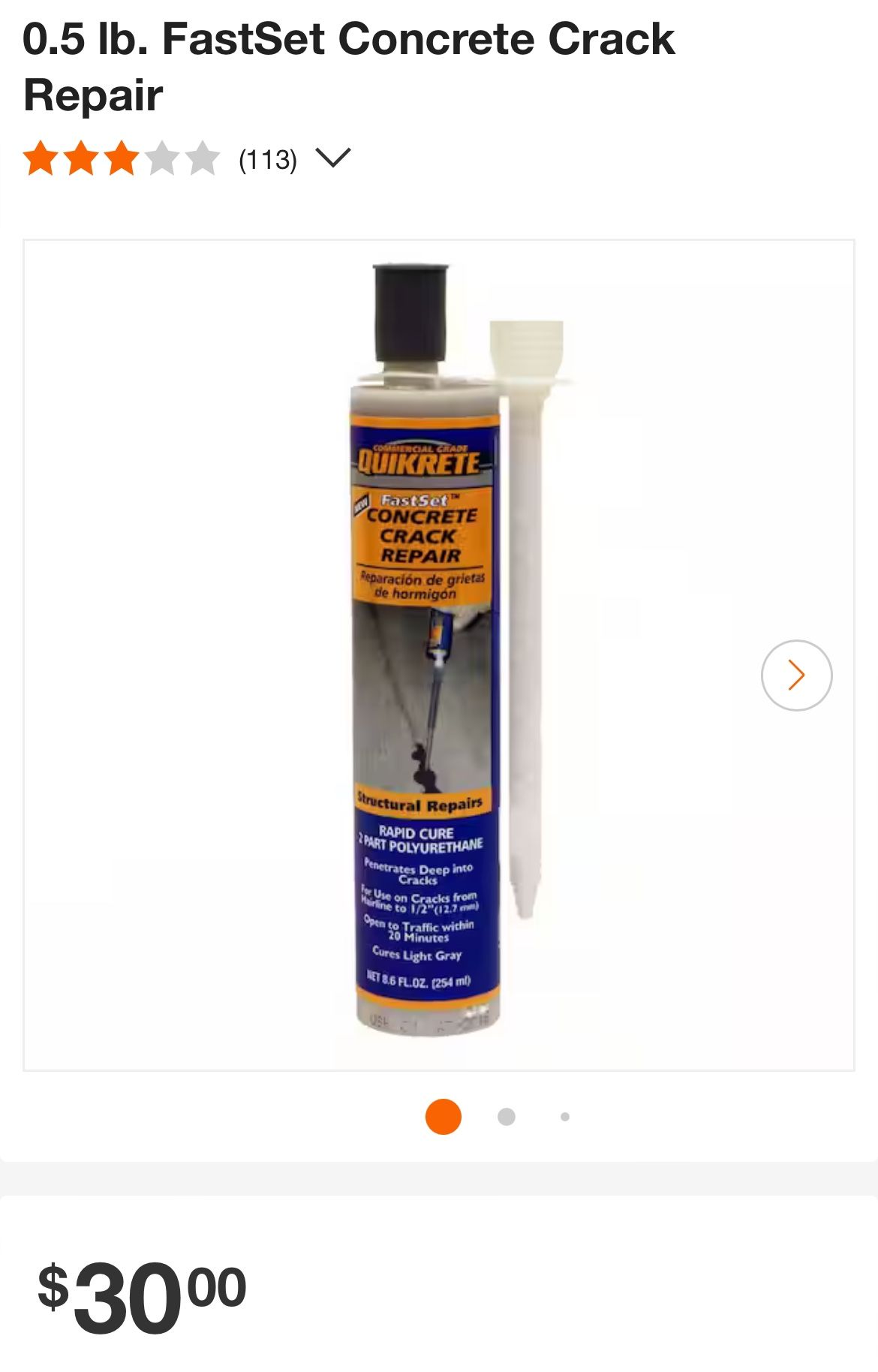 Two-Part Polyurethane Concrete Repair