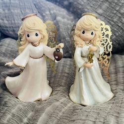 Precious Moments Angel Of Peace & Angel Of Love Figures