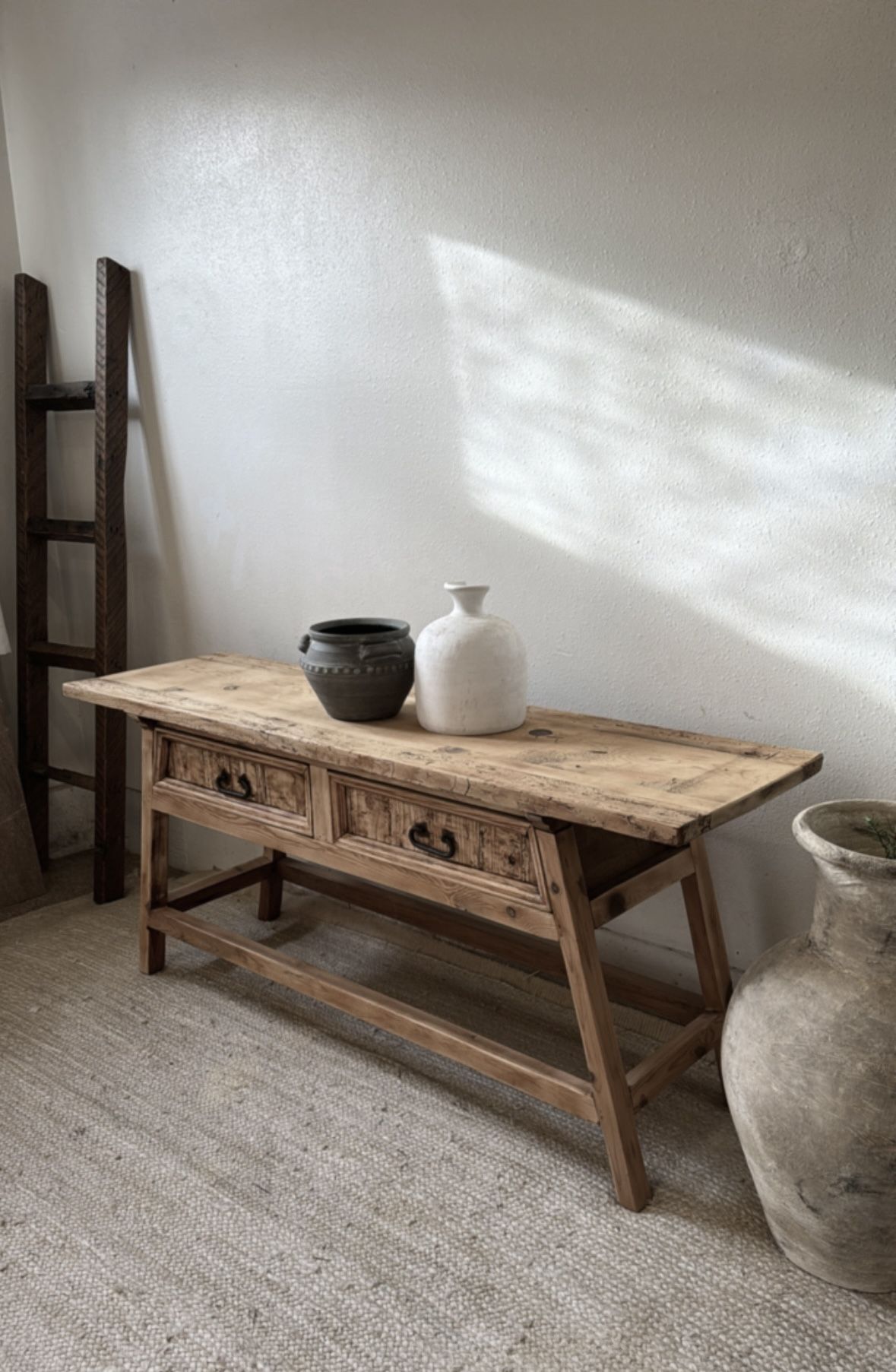 Antique Solid Pine Entryway Table