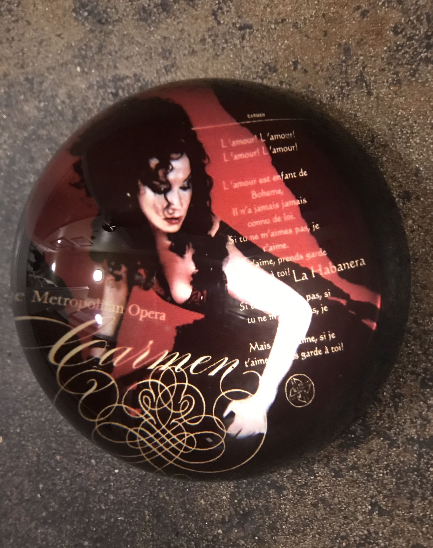 Paper weight from metropolitan opera, Carmen