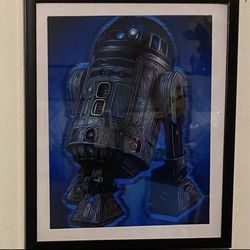 star Wars R2-D2 custom art piece in black frame r2d2