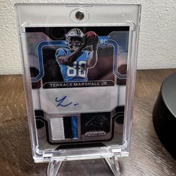 TERRACE MARSHALL JR 2021 PANINI PRIZM SILVER RPA ROOKIE PATCH AUTO RC #D 80/99