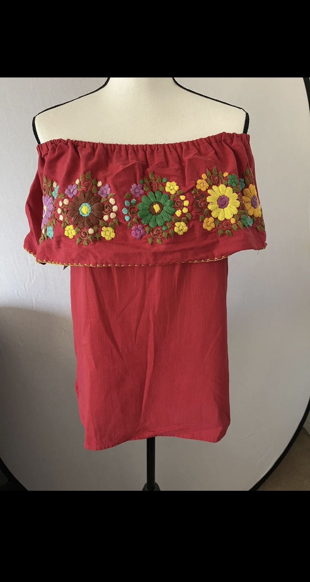 Flower blouse off shoulders