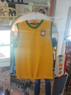 yellow Brazil soccer tank top