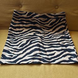 Talbots Zebra Print Short Pencil Skirt Black Beige Twill Size 10