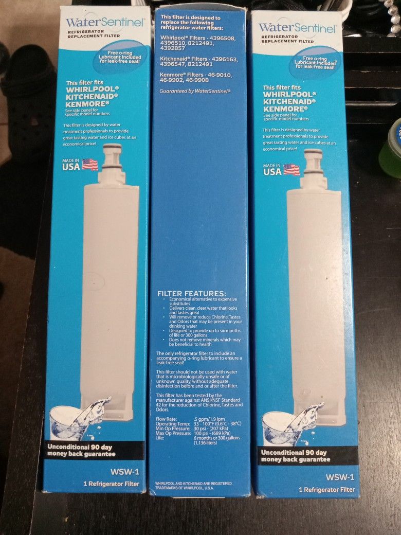 Whirlpool, Kitchenaid and Kenmore Refrigerator Water Filters