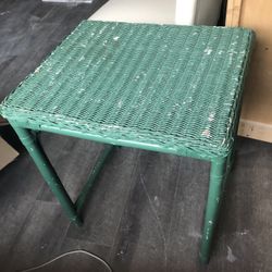 Green Wicker Table