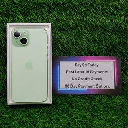 Apple IPhone 15 128gb  Unlocked, FREE Smartwach/ Headphones. Pay $1 Today Rest in payments. NO CREDIT NEEDED FINANCING