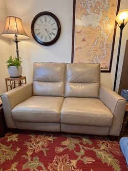 Leather loveseat
