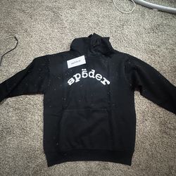 Black Spyder hoodie World wide Rhinestones