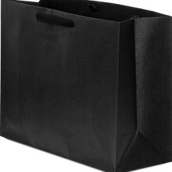 Black Gift Bags with Handles - 16x6x12 Inch 150 Pack Large