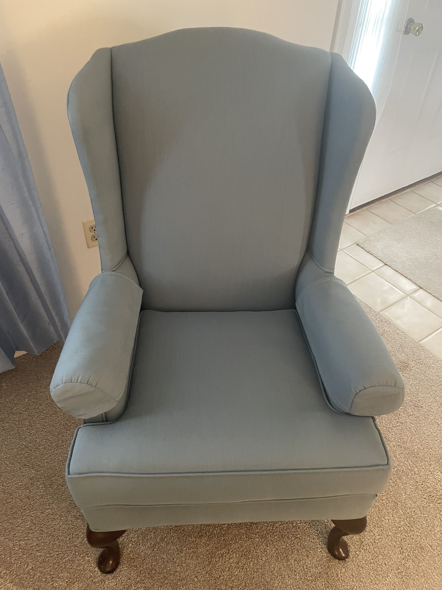 2  blue Wing Back Chairs ($50/each Or 2 For $90)