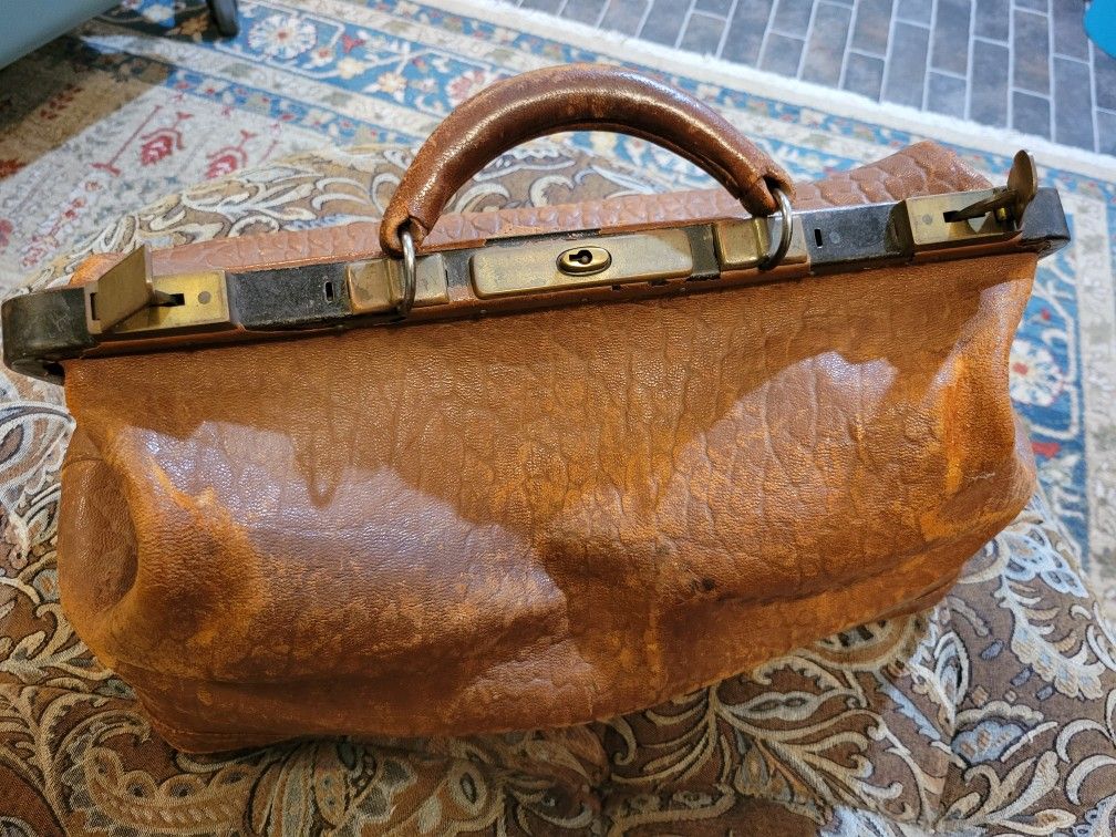 Antique Walrus Skin Leather DR Bag