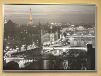 Paris Night Skyline Framed Wall Art