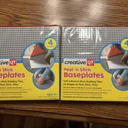 Peel and stick base plates for legos