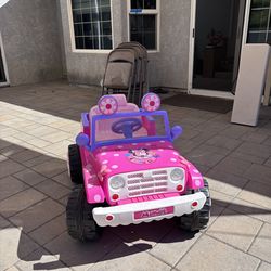 6V Minnie Mouse 4x4 Flower Power Battery-Powered Kids Ride-On Toy