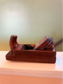 Antique Continental Wood Horn Smoothing Plane - Vintage Woodworking Tool
